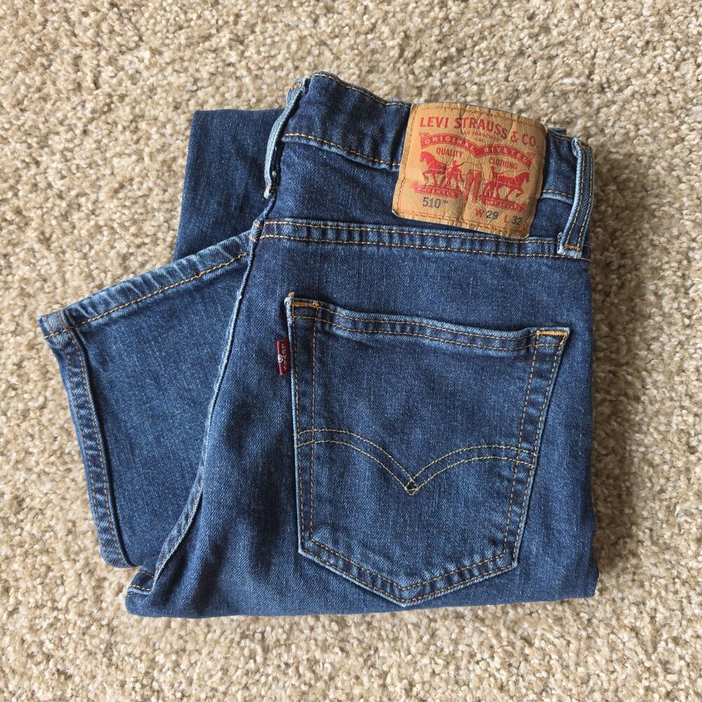 Levi Strauss Classic 510 Skinny Fit - Mens Denim Jeans Sz 29x32 - Dark Wash
